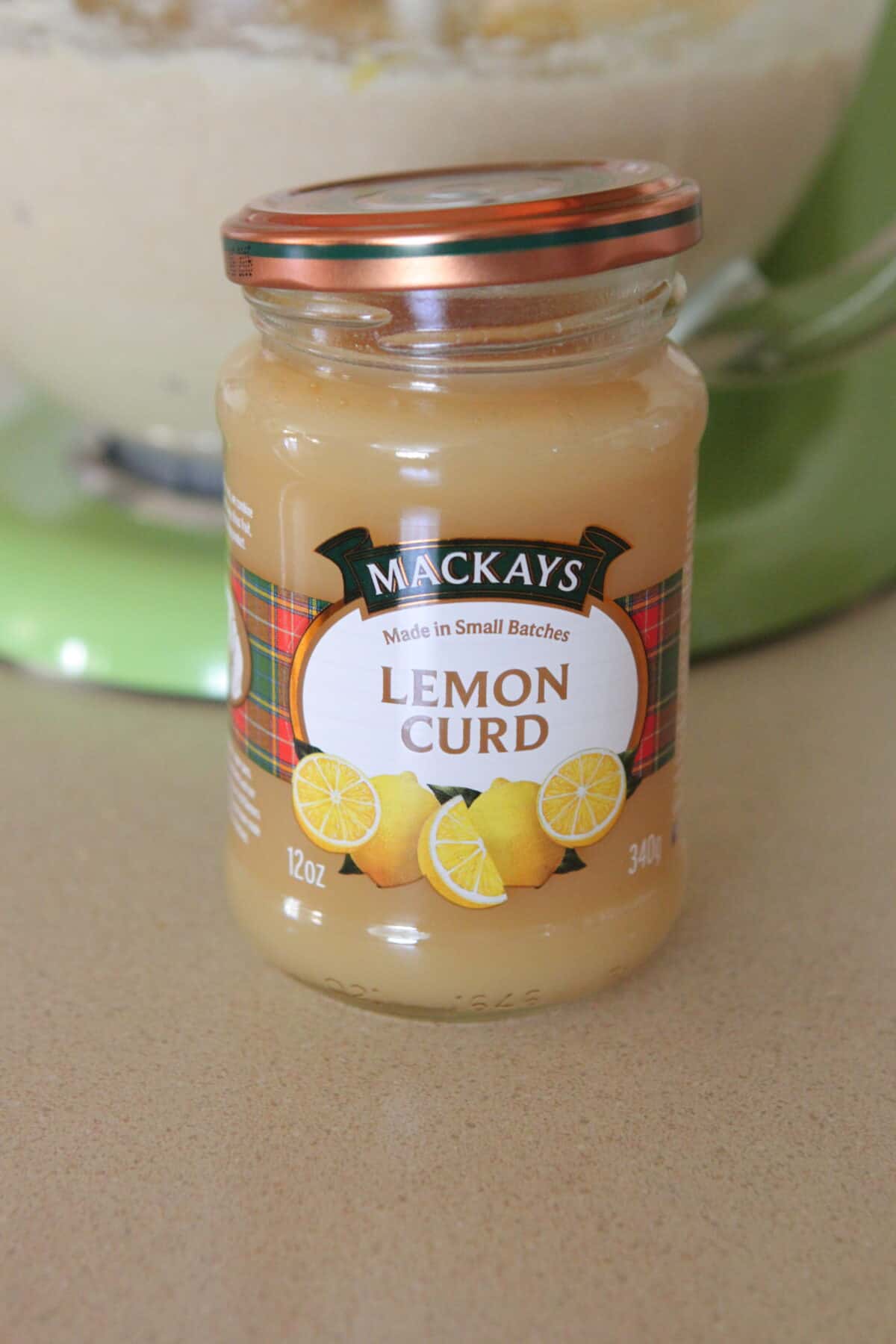 lemon curd in glass jar