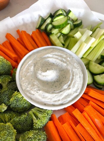 veggie dip in bowl with vegetables