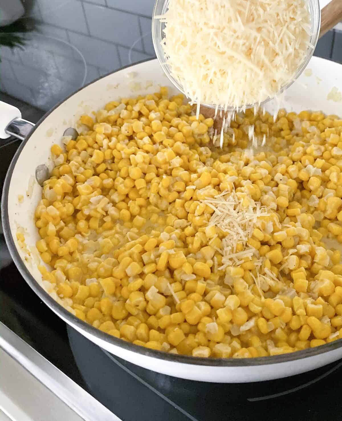 parmesan cheese added to creamed corn