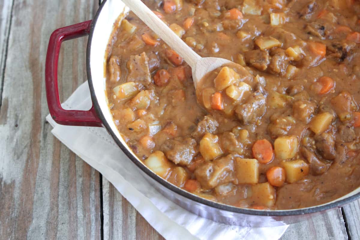 beef stew recipe in pot