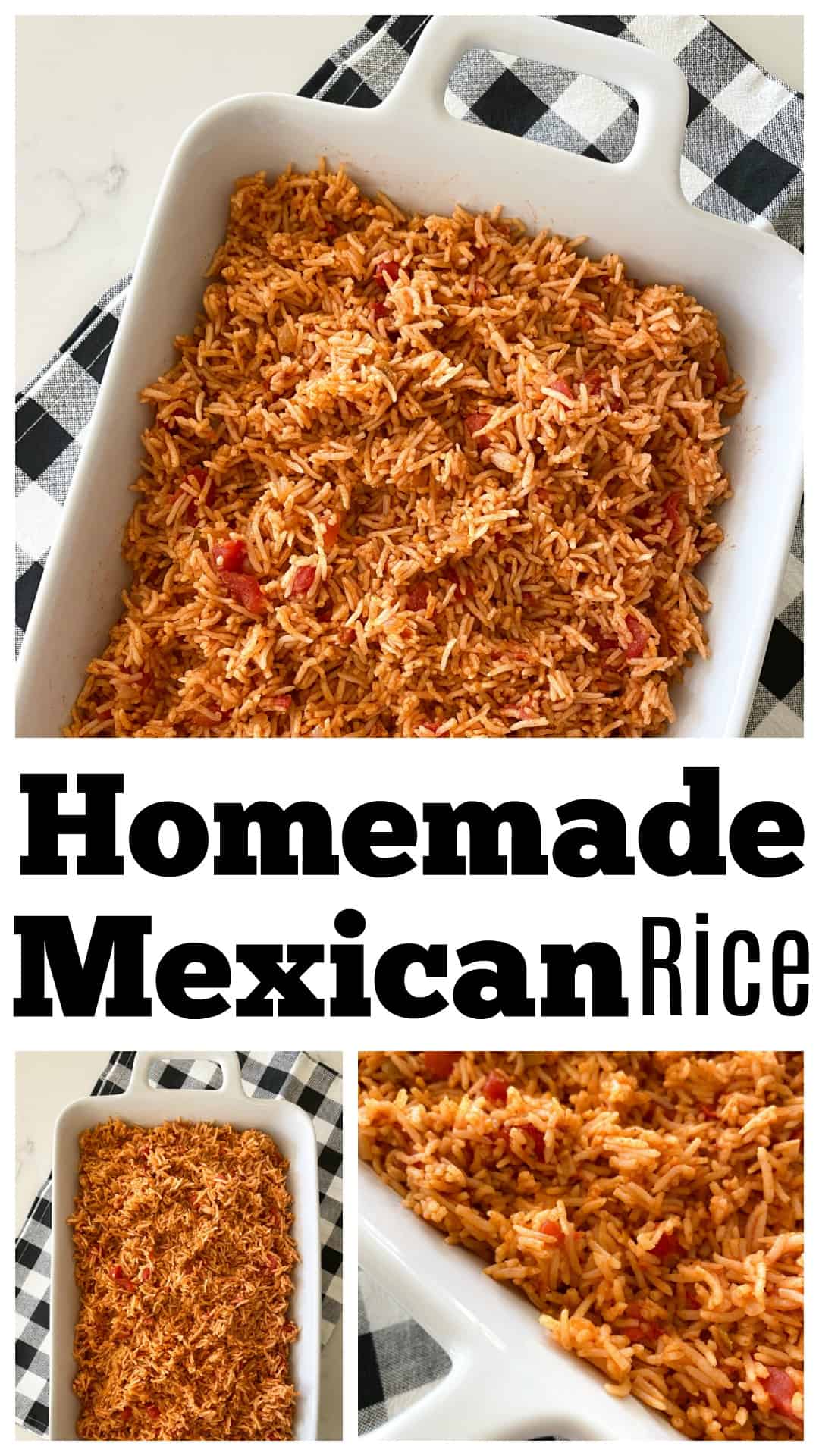photo collage of mexican rice recipe