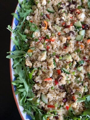 quinoa salad recipe in a serving bowl
