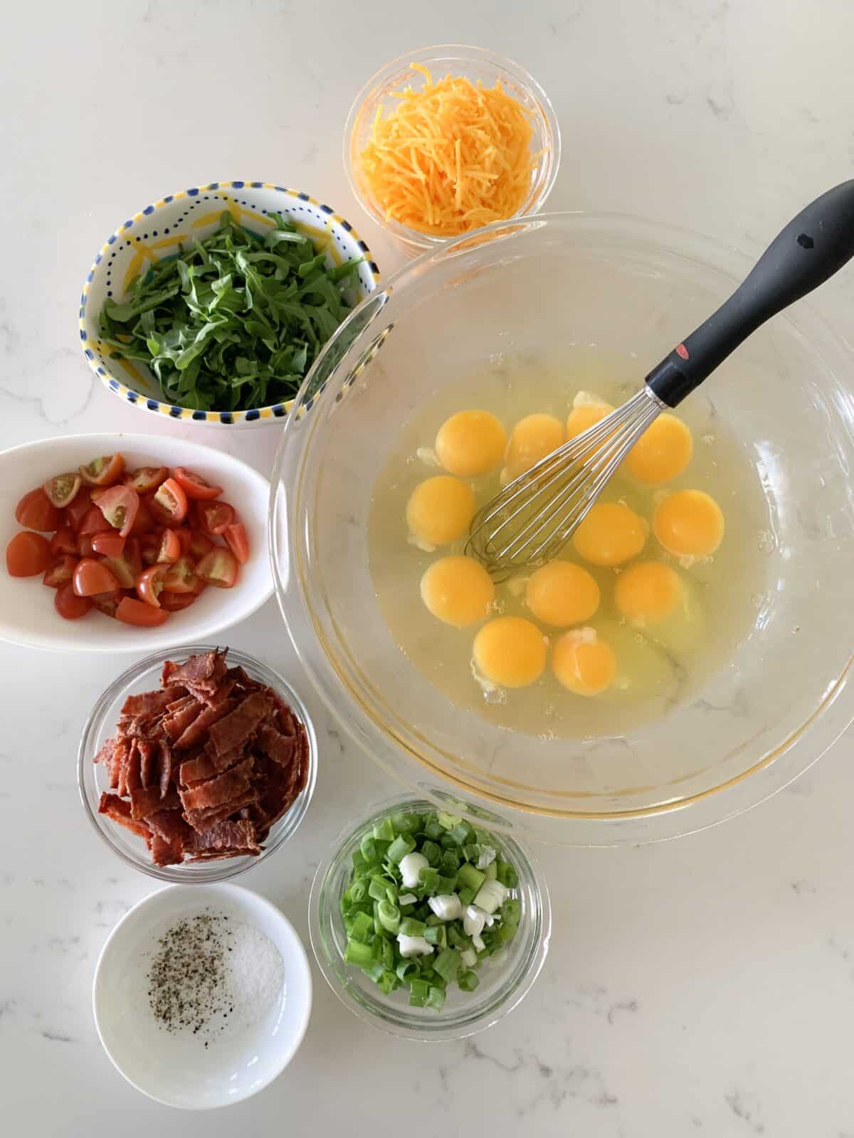 egg bites recipe ingredients on counter