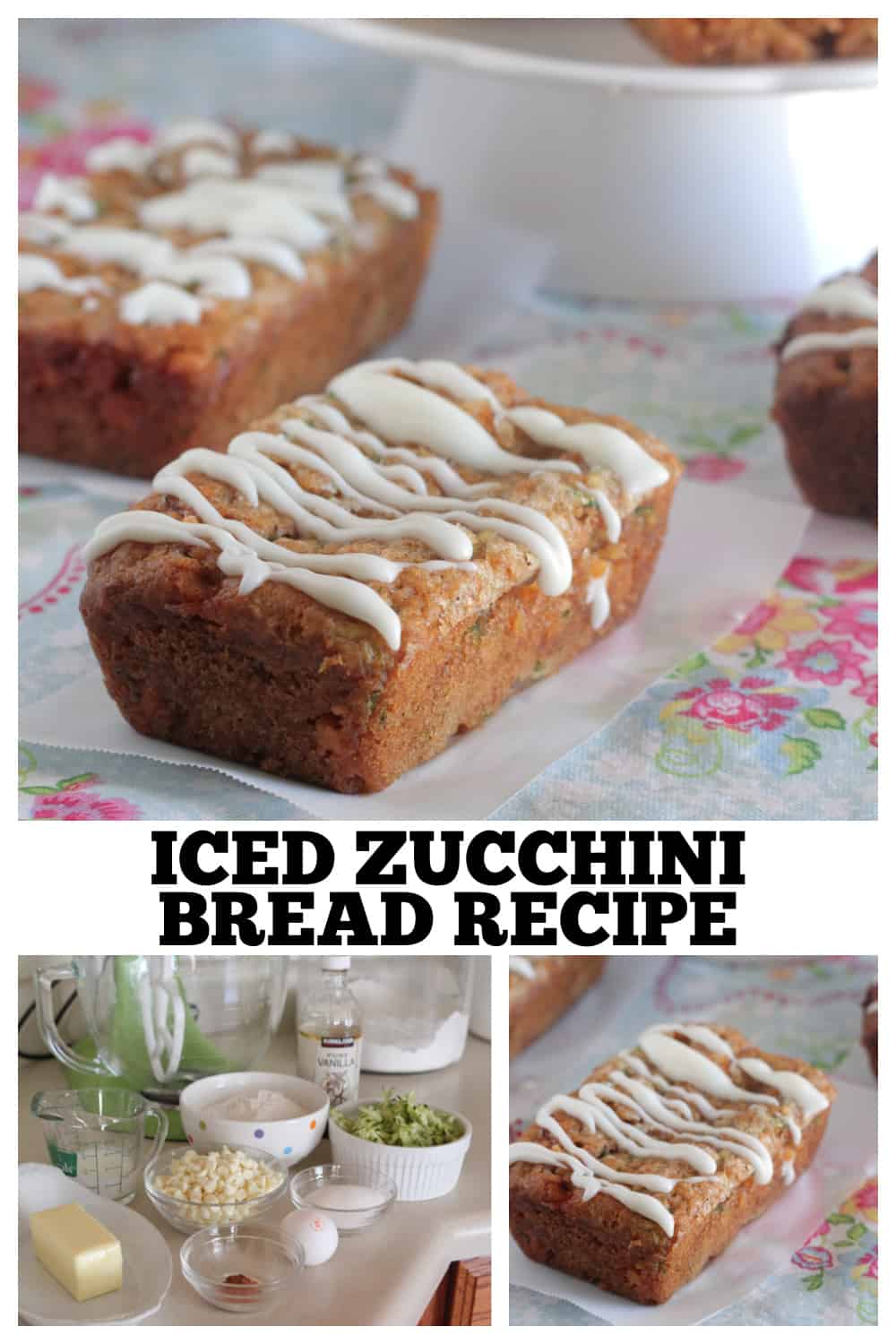 photo collage of zucchini bread recipe