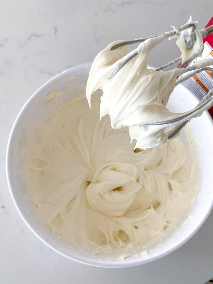 cream cheese frosting on mixer