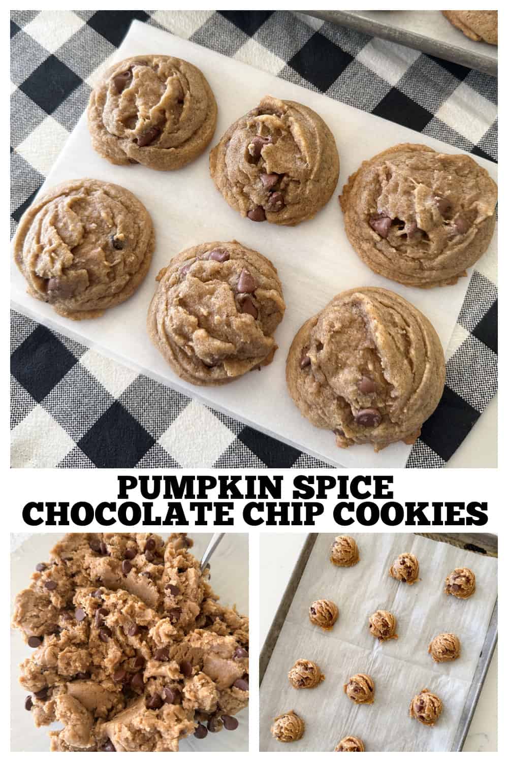 photo collage of pumpkin spice cookies