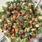 broccoli crunch salad in serving bowl
