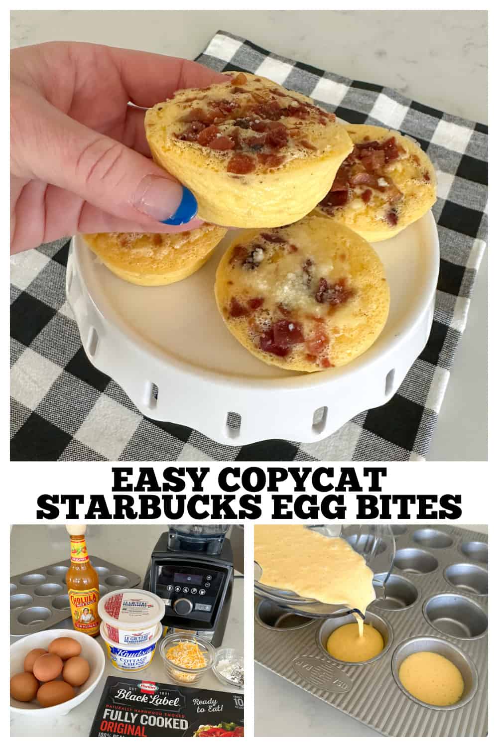 photo collage of egg bites recipe