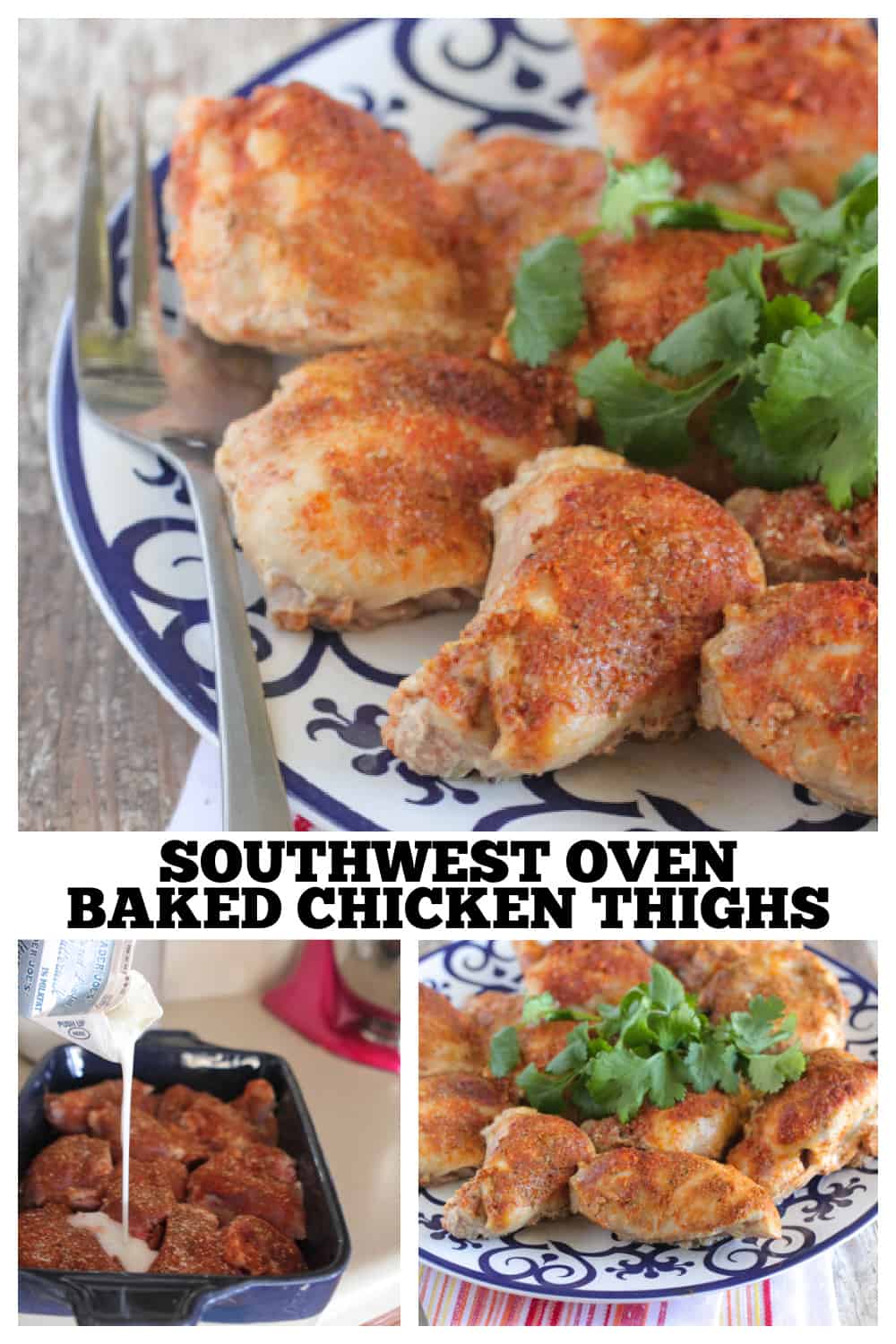 photo collage oven baked chicken thighs