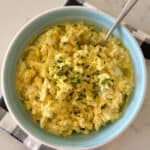 egg salad in large serving bowl