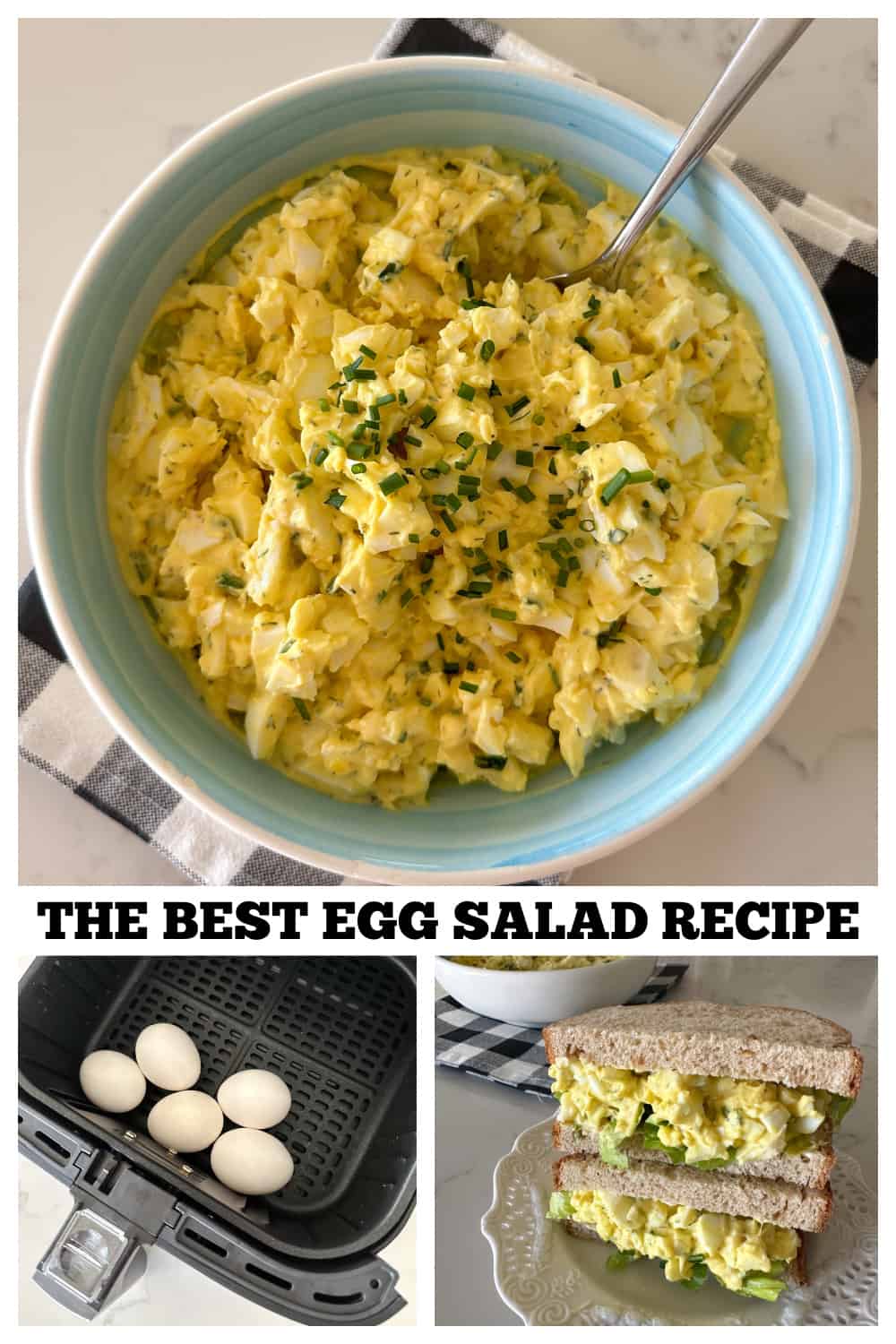 photo collage of egg salad reicpe