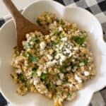 mexican street corn salad in serving bowl