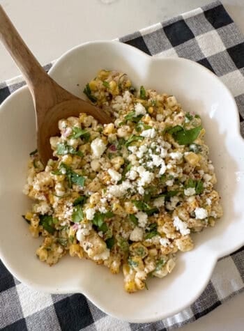 mexican street corn salad in serving bowl