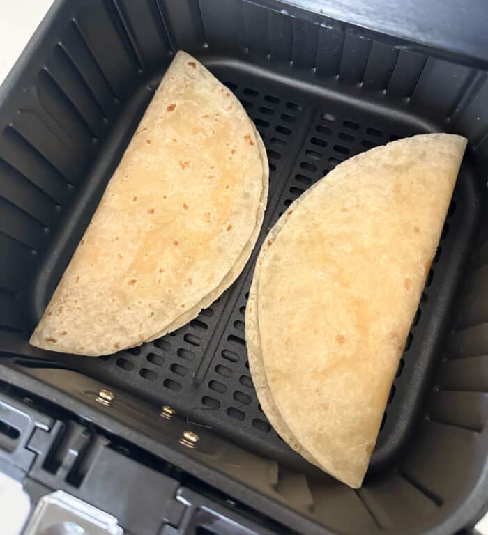 quesadillas in air fryer ready to cook
