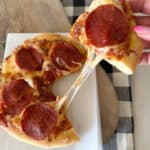 pizza slice cheese pull