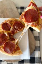 pizza slice cheese pull