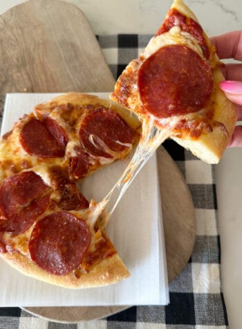 pizza slice cheese pull