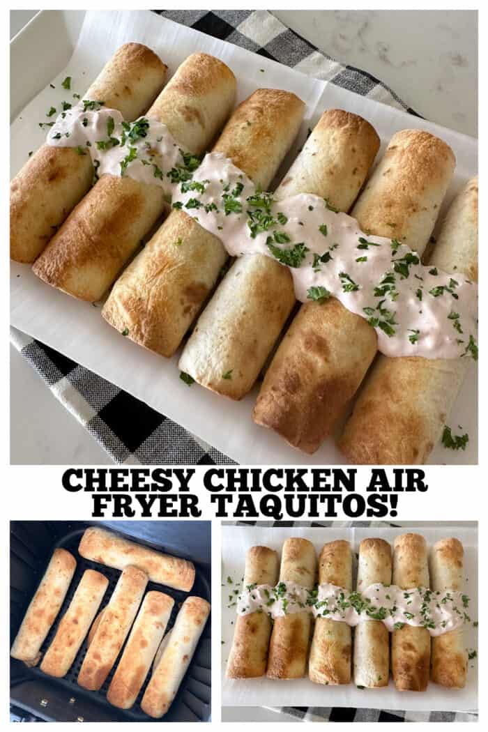 Cheesy Chicken Air Fryer Taquitos - Picky Palate - Easy Dinner!