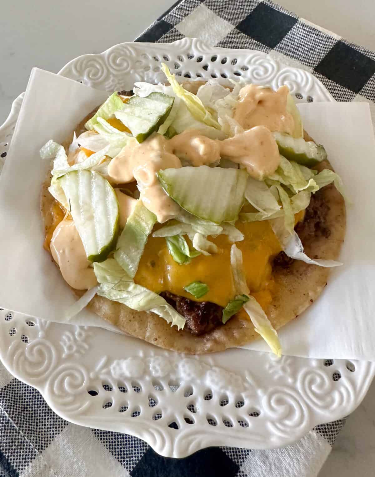 smashburger taco on plate