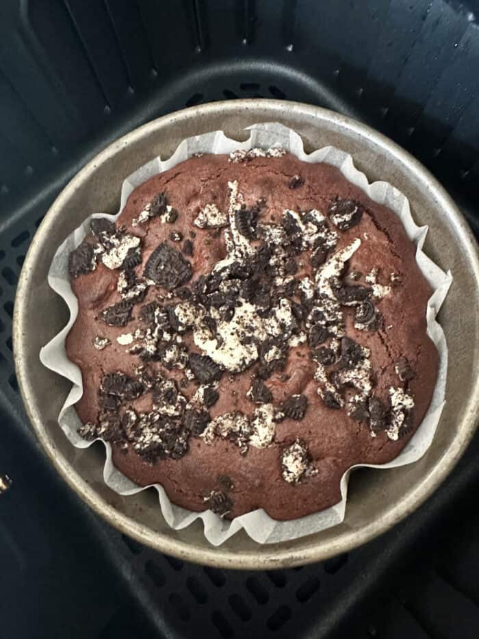 brownies baked in pan in air fryer