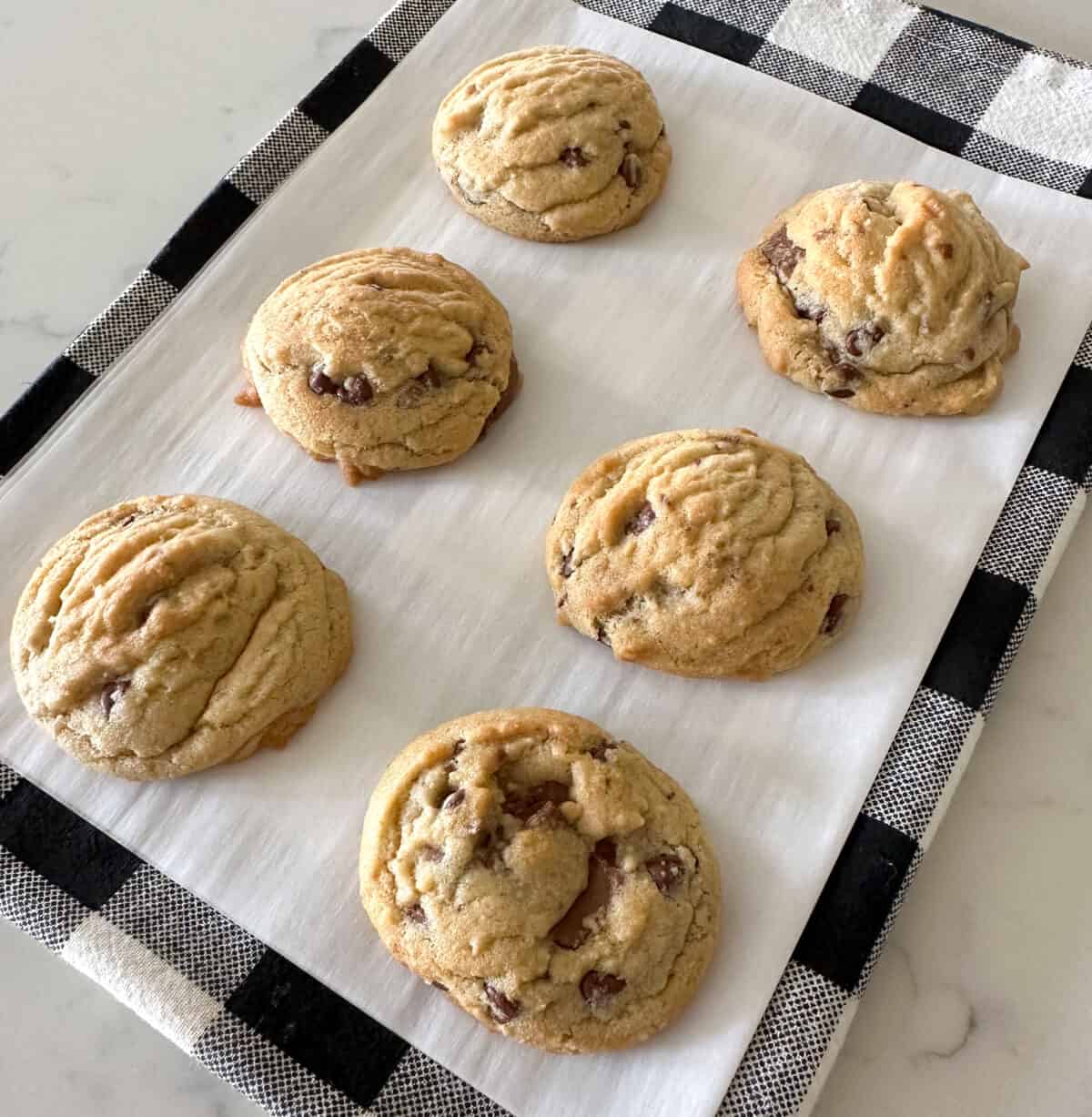 air fryer cookies on parchment paper