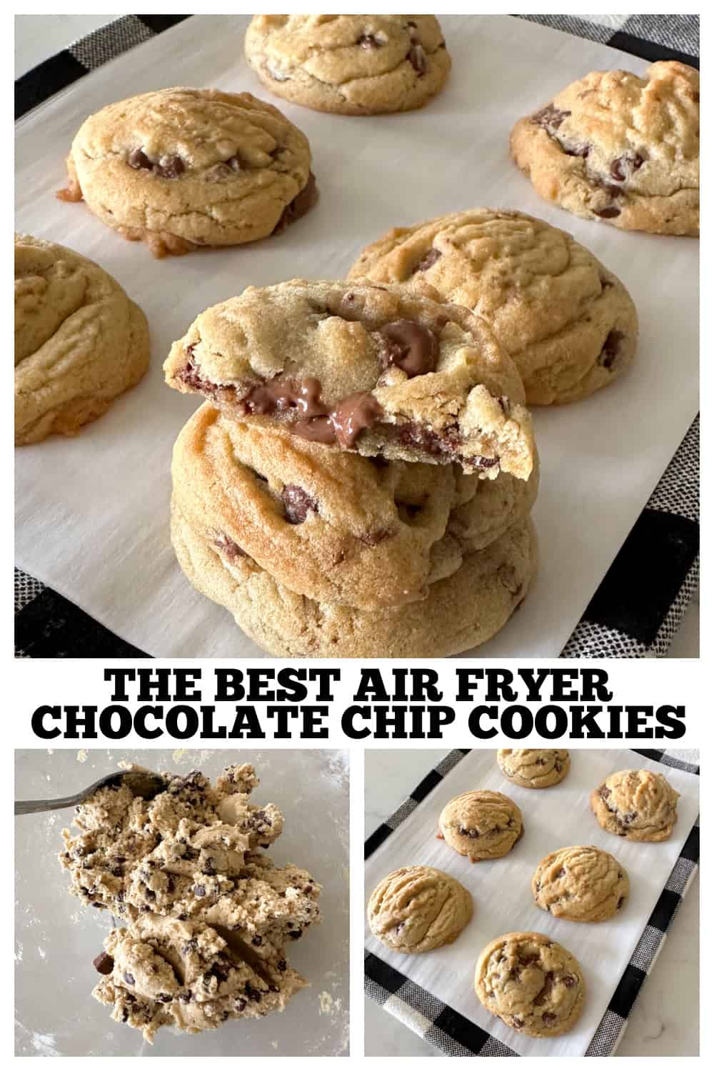 photo collage of air fryer cookies