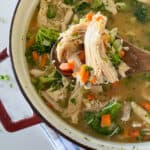 chicken vegetable soup recipe in soup pan