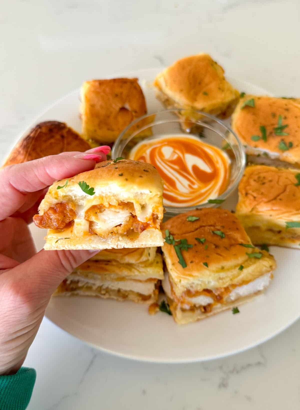 Buffalo Chicken Sliders [picky-palate.com]